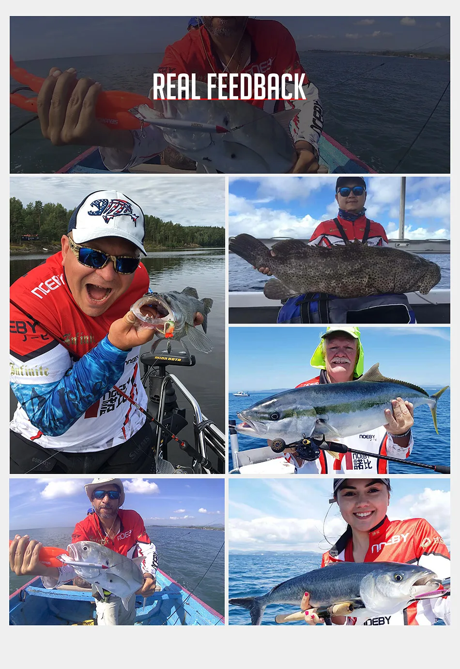 Colección de señuelos Noeby en diferentes colores