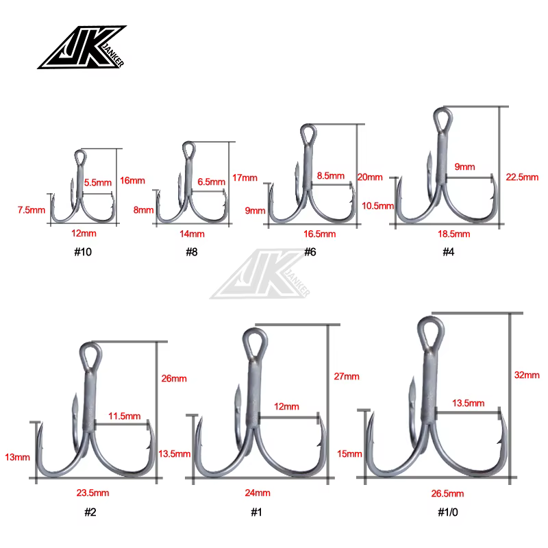 Anzuelo Triple JT-17 Acero Inoxidable para Pesca Ligera - imagen 4