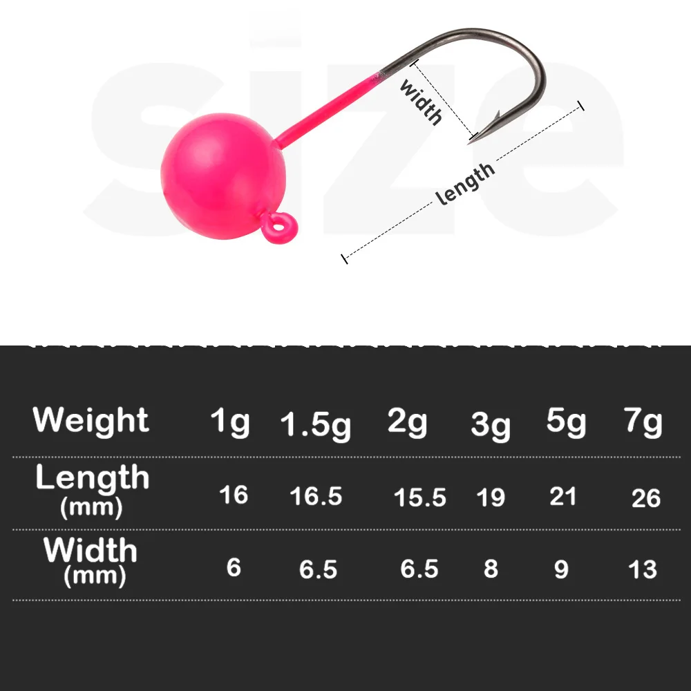 Anzuelos Jig Head ATUENO con cabeza redonda para vinilo y lubina - imagen 4