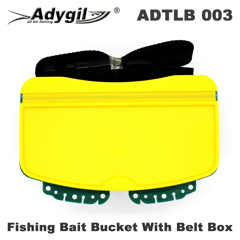 Adygil Cubo de cebo de pesca con caja para cinturón