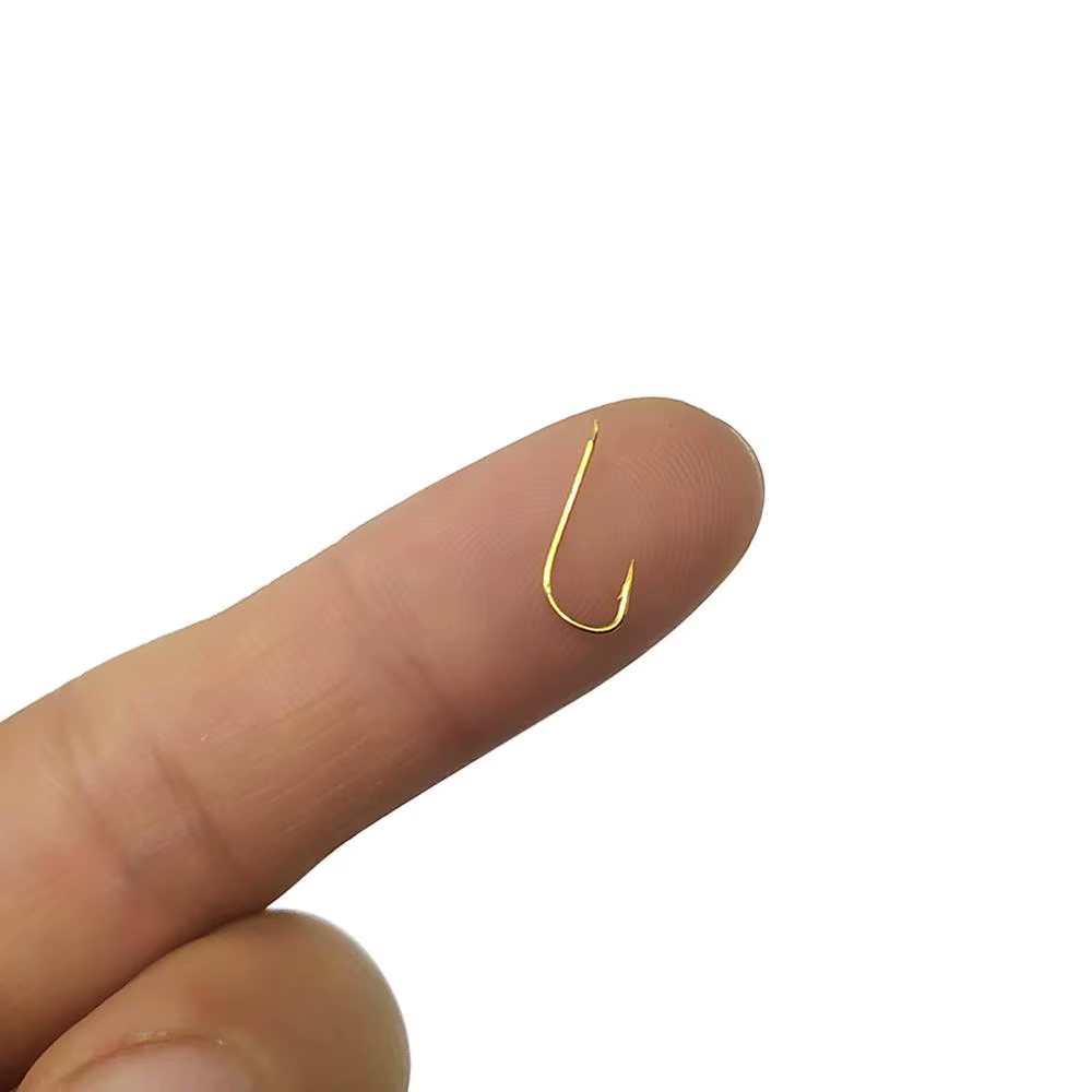 Anzuelo dorado de alambre fino para cebo vivo - imagen 3