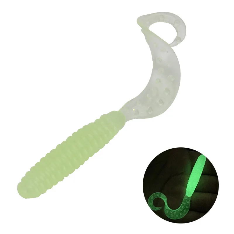 Señuelo blando larva con cola de hoz PVC – gusano artificial - imagen 4