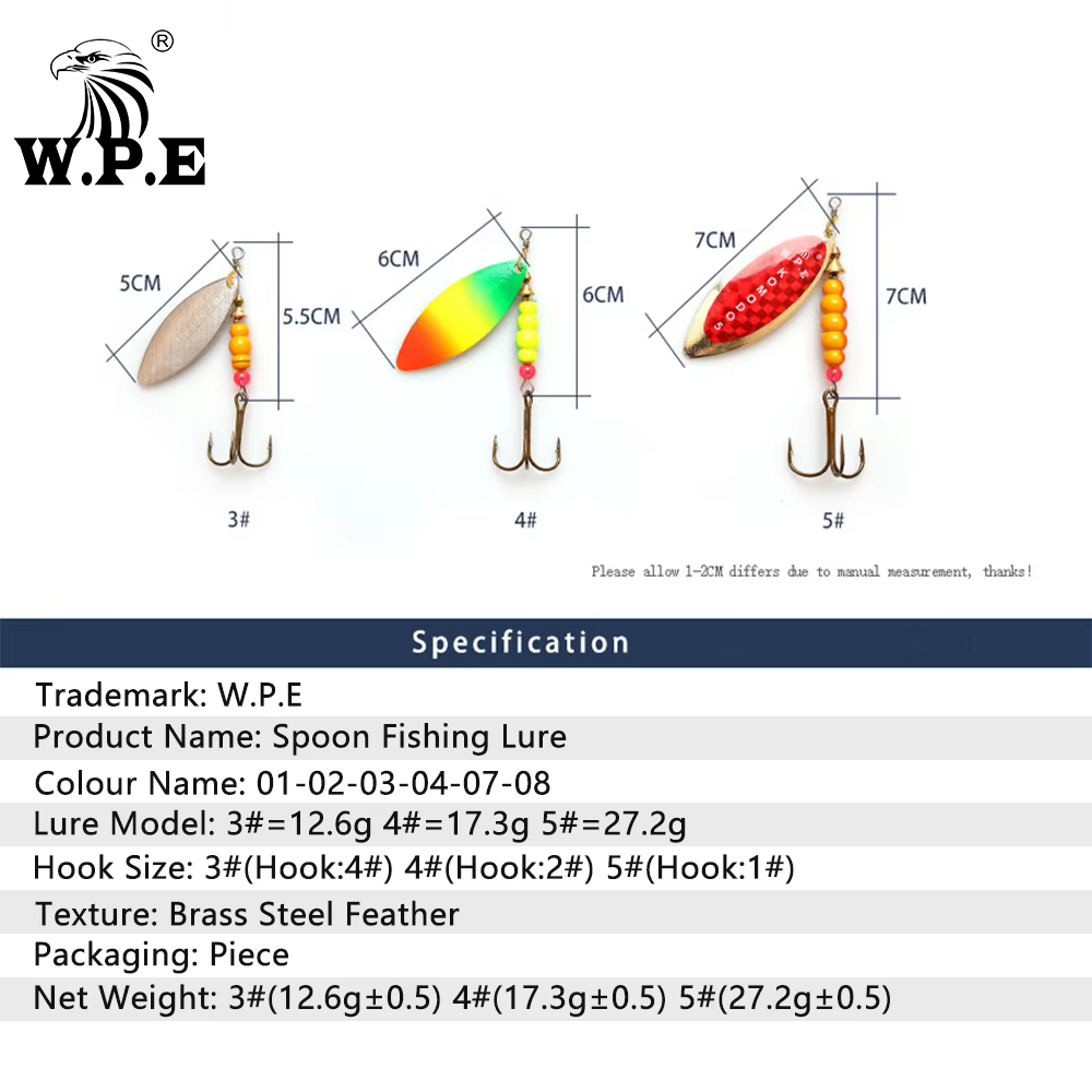 W.P.E Komodo Señuelo Giratorio de Latón – Ideal para Carpín y Lucio - imagen 5