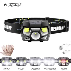 ANYIGE Linterna frontal LED recargable USB para pesca