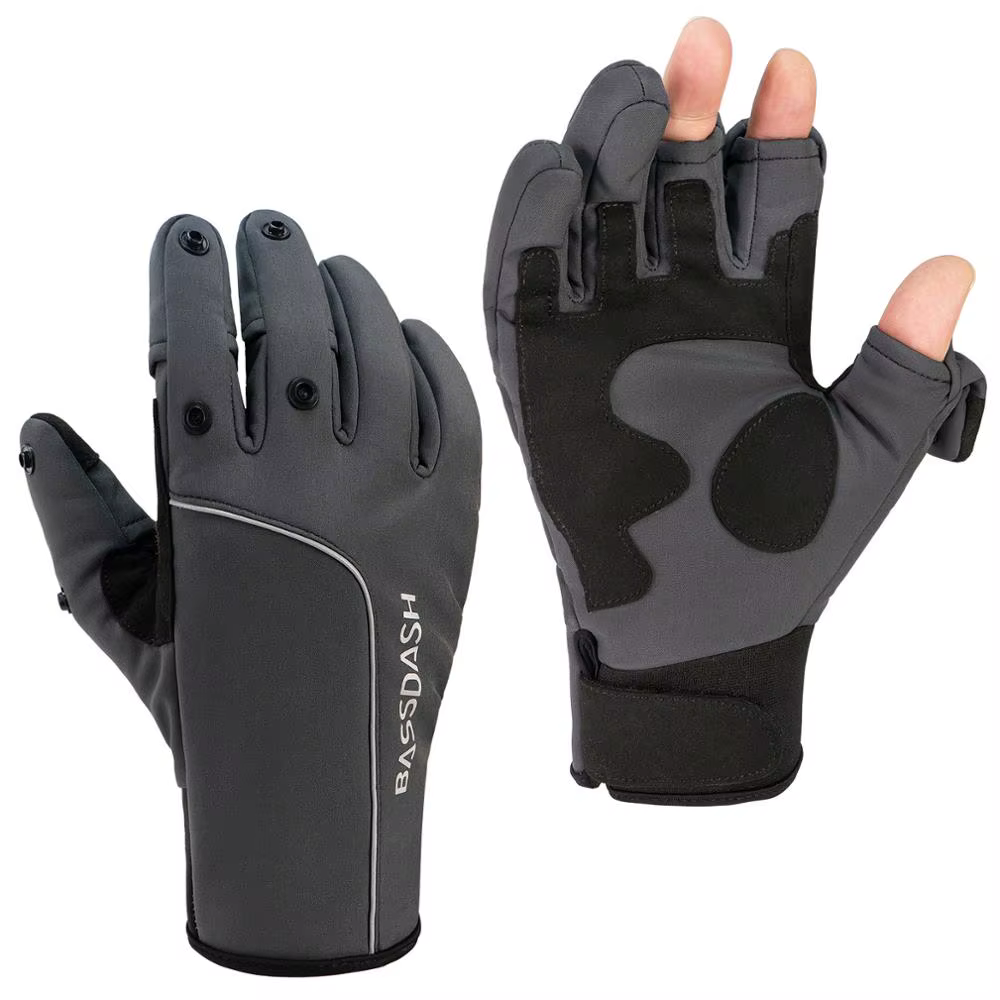 Bassdash WintePro Guantes de pesca impermeables con forro polar térmico
