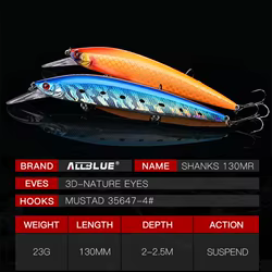 Allblue Shanks 130MR SP – Jerkbait Suspended 23g para Bass y Pike