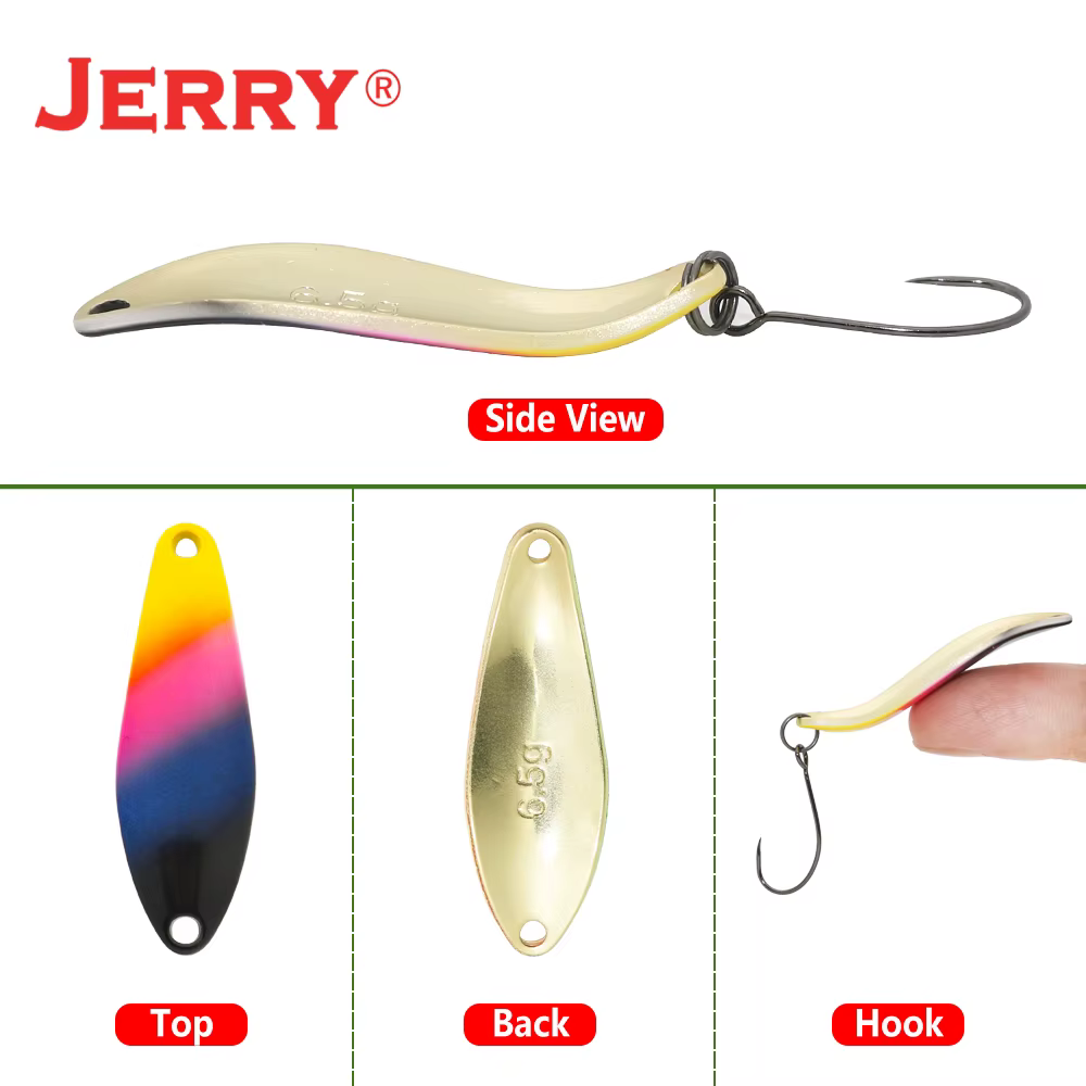 Señuelo cuchara Jerry Kuyu para trucha – Swimbait metálico giratorio - imagen 3