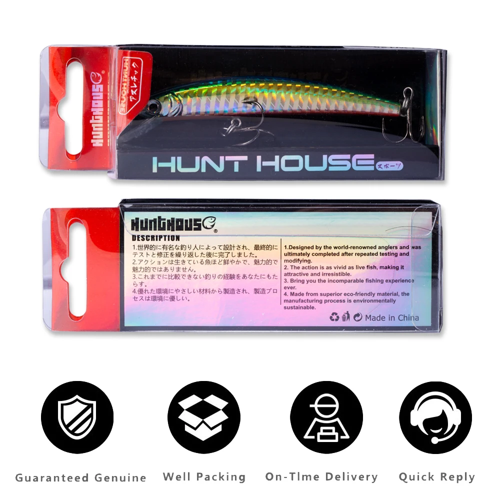 Hunthouse wobblers de cristal 3D para lubina, jerkbait flotante - imagen 5