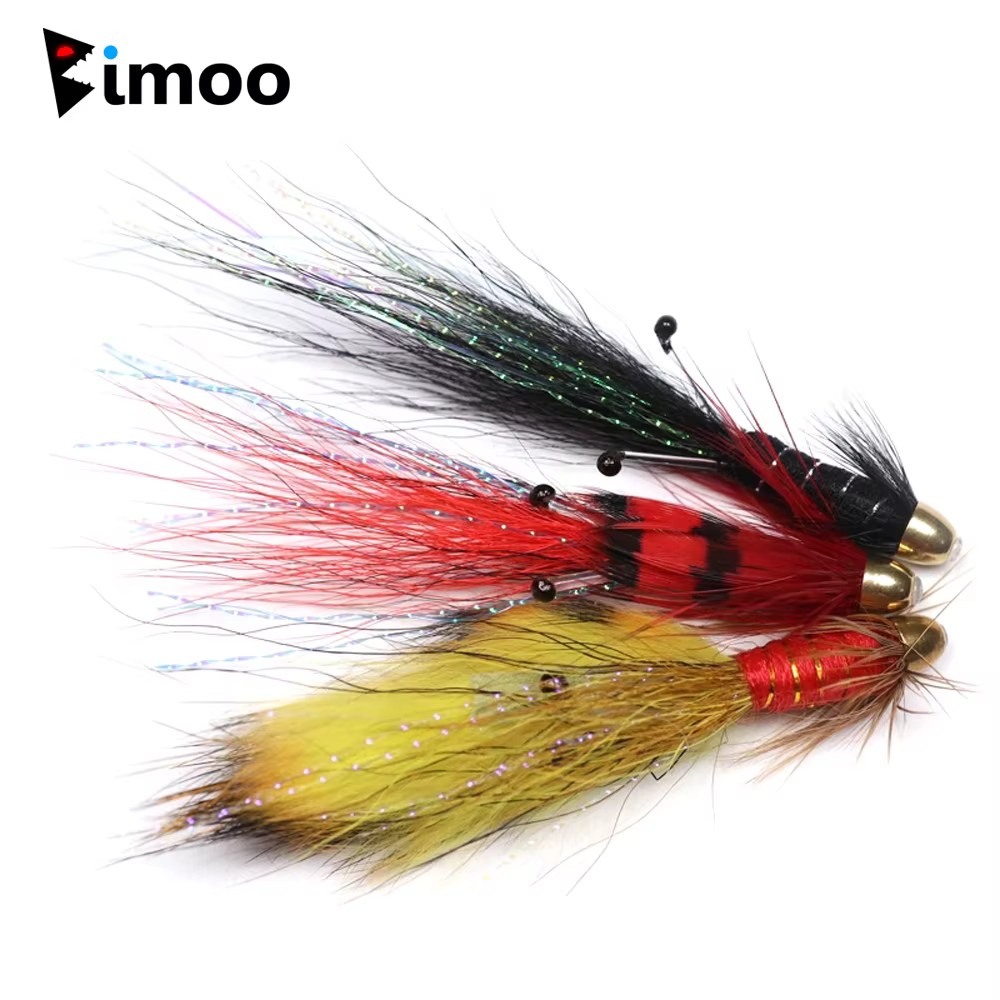 Bimoo Francis Snaelda Anzuelos Conehead – Fire Tiger, Negro y Rojo - imagen 2