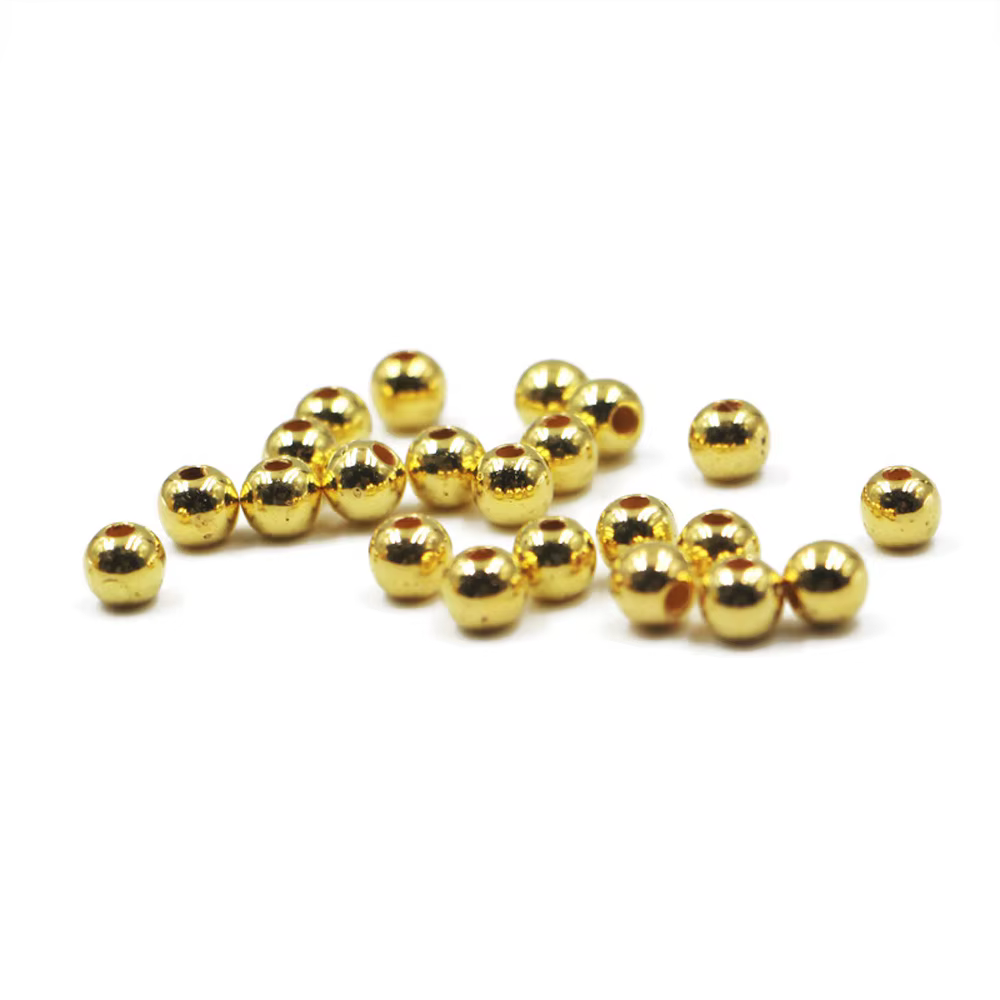 Cuentas galvanizadas para atado de moscas, oro y plata, 3-5 mm