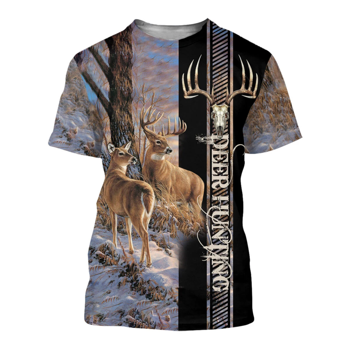 Camiseta TX0158 Hipster manga corta – Estampado 3D caza de ciervos - imagen 2