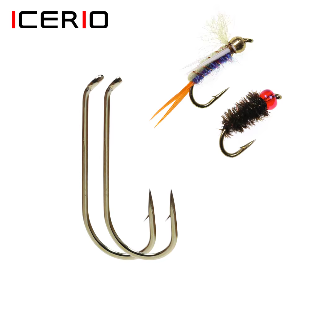 ICERIO Gancho Estándar para Moscas - Húmedas y Secas (8-22) de pesca - imagen 4
