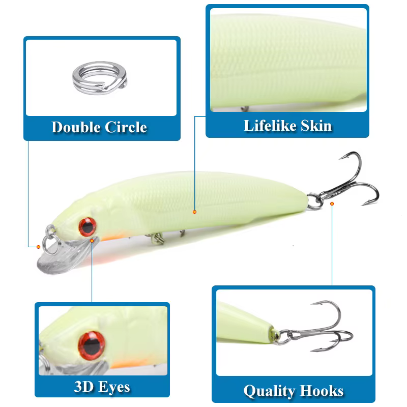 Minnow señuelo duro para lubina - agua salada