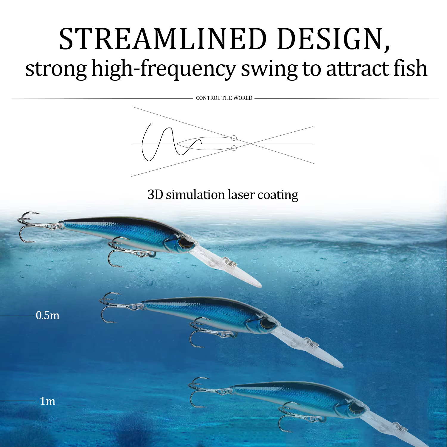 Wobblers Crankbait flotante duro 9cm nadador realista eficaz para pike - imagen 3