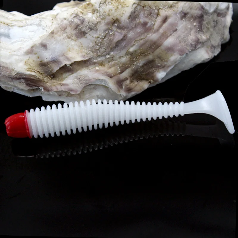 Señuelos de vinilo silicona raya en espiral Swimbait Shad carpa - imagen 3
