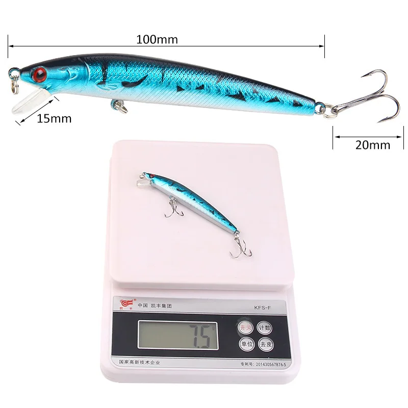 Señuelo flotante con ojos 3D – Anzuelos triples 10cm 8g - imagen 4