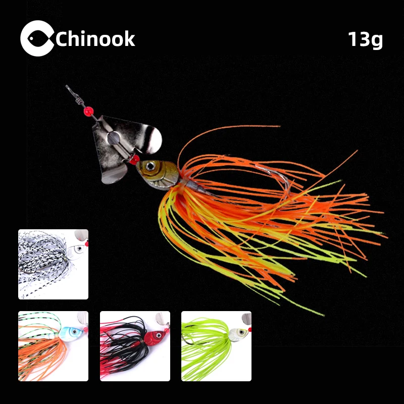 Chinook Spinnerbait inline con cuchara metálica para lucio y muskie - imagen 2
