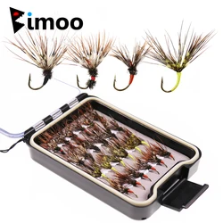 Bimoo Moscas Tenkara #12 anzuelos de púas – Caja impermeable