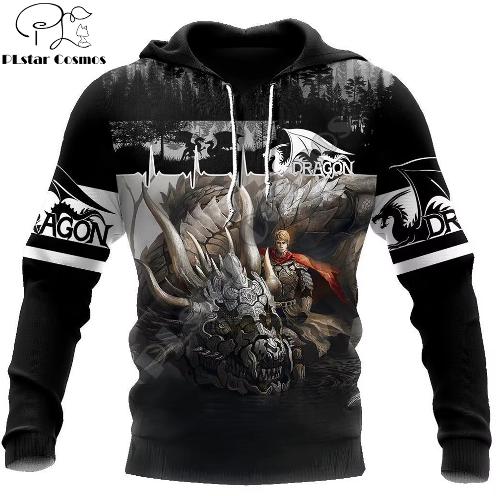 Sudadera Dragon Knight Armor KJ403 - Estampado 3D Pesca