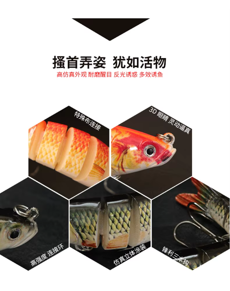 Goture Crankbait 10cm hundido 8 segmentos - imagen 4
