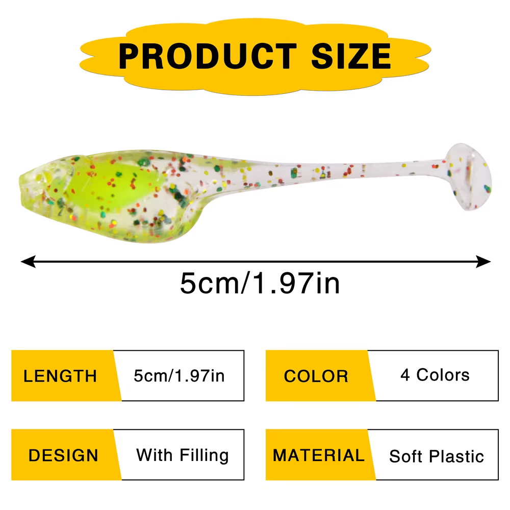 Swimbait flotante luminoso 5cm 1g – Silicona suave para trucha - imagen 2