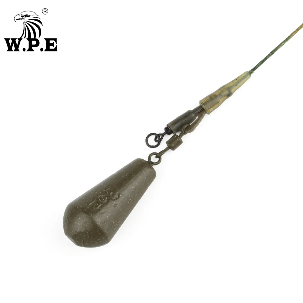 W.P.E línea trenzada carpa con núcleo de plomo – aparejo pelo y clip