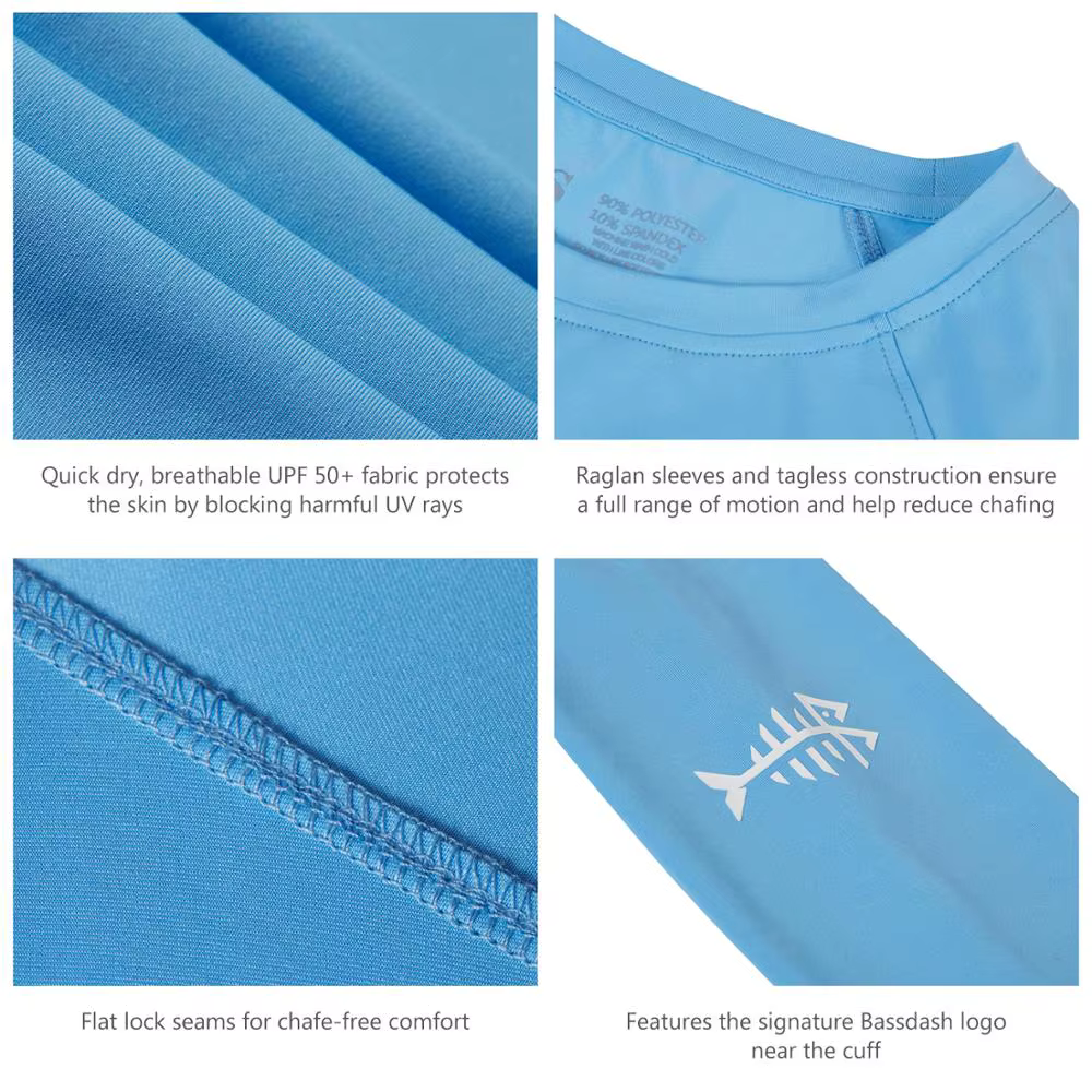 Bassdash Camiseta de protección solar UPF 50+ – Manga larga para pesca y senderismo - imagen 3
