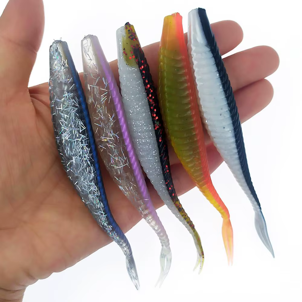 Señuelos suaves Swimbaits de Mar 12cm – Minnow Shad Cola Bifurcada Silicona - imagen 3
