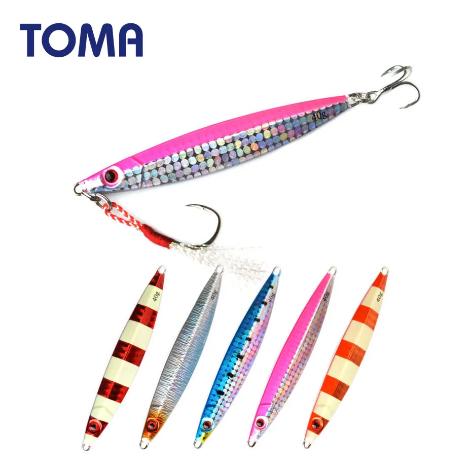 Cuchara Jigging metálica luminosa – Hundimiento lento para mar - imagen 3