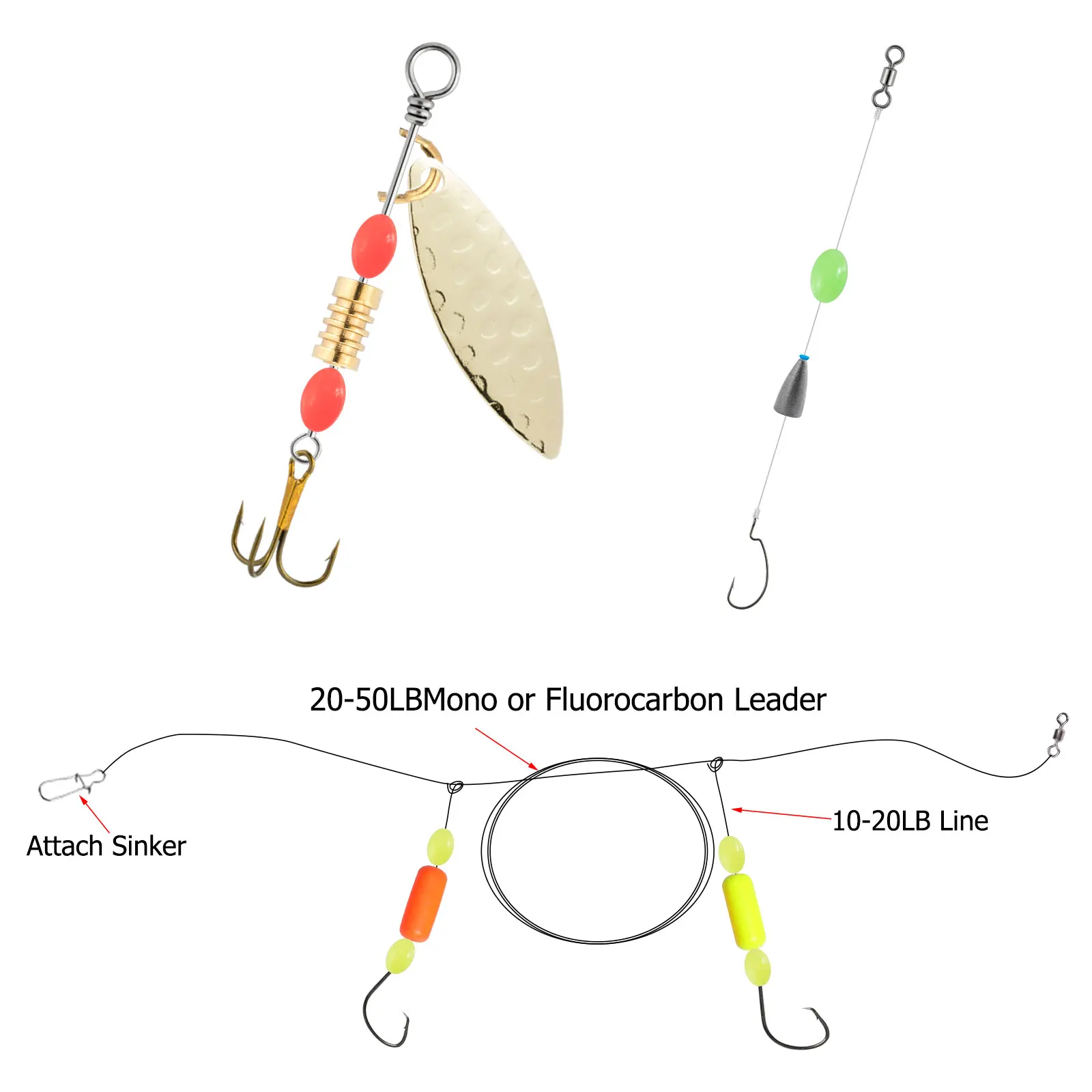 Cuentas flotantes para Texas Rig – Protección de nylon cristal - imagen 3