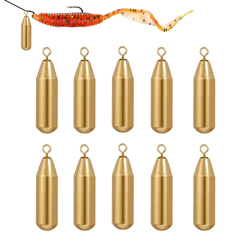 Plomos de pesca de latón tipo bala en diferentes pesos