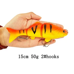Luya Señuelo Crankbait biónico 3 segmentos para pesca de lucio
