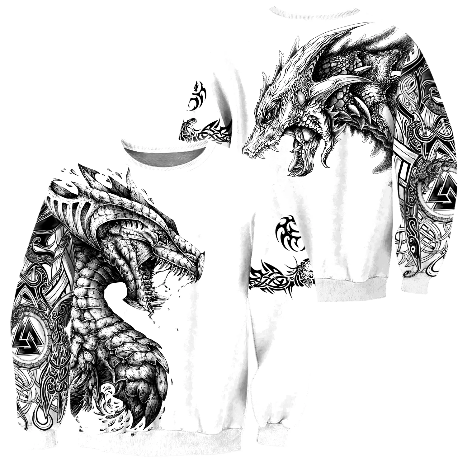 Sudadera unisex 3D dragón Tatuaje y Mazmorras – Chaqueta casual KJ0273 - imagen 5