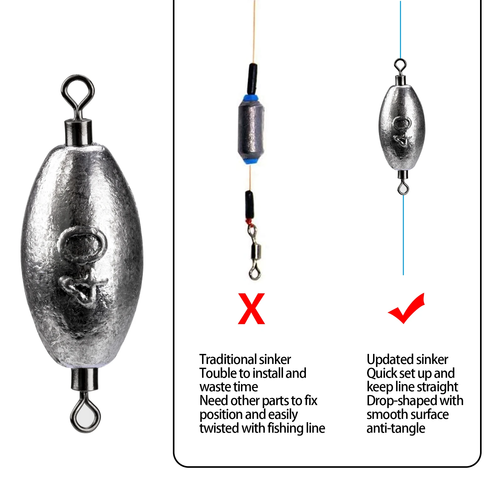 Plomos Drop Shot con doble esmerillón oliva THKFISH para curricán