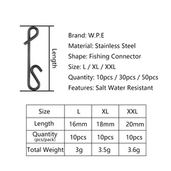 Kit de Pesca W.P.E - Anzuelos, Señuelos y Giratorio de Acero Inoxidable