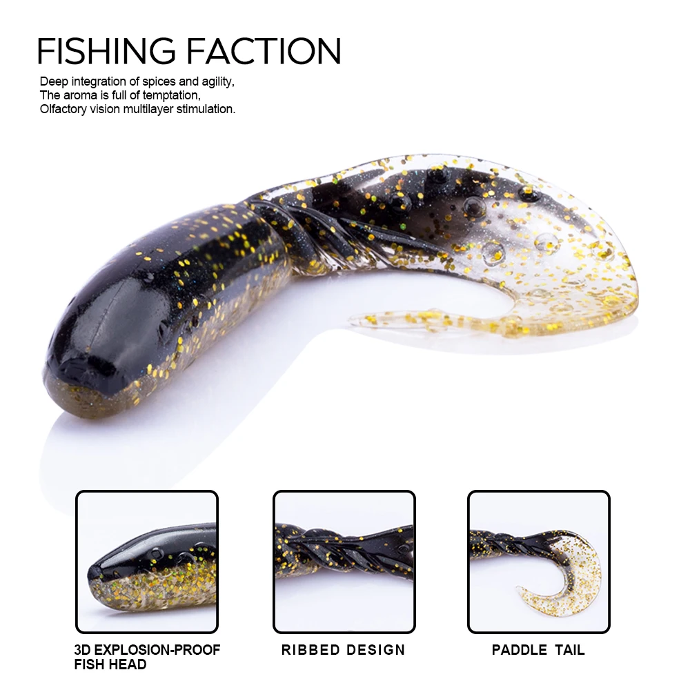 Hanlin Señuelos Silicona Gusano Jig Wobbler para Lubina y Lucio