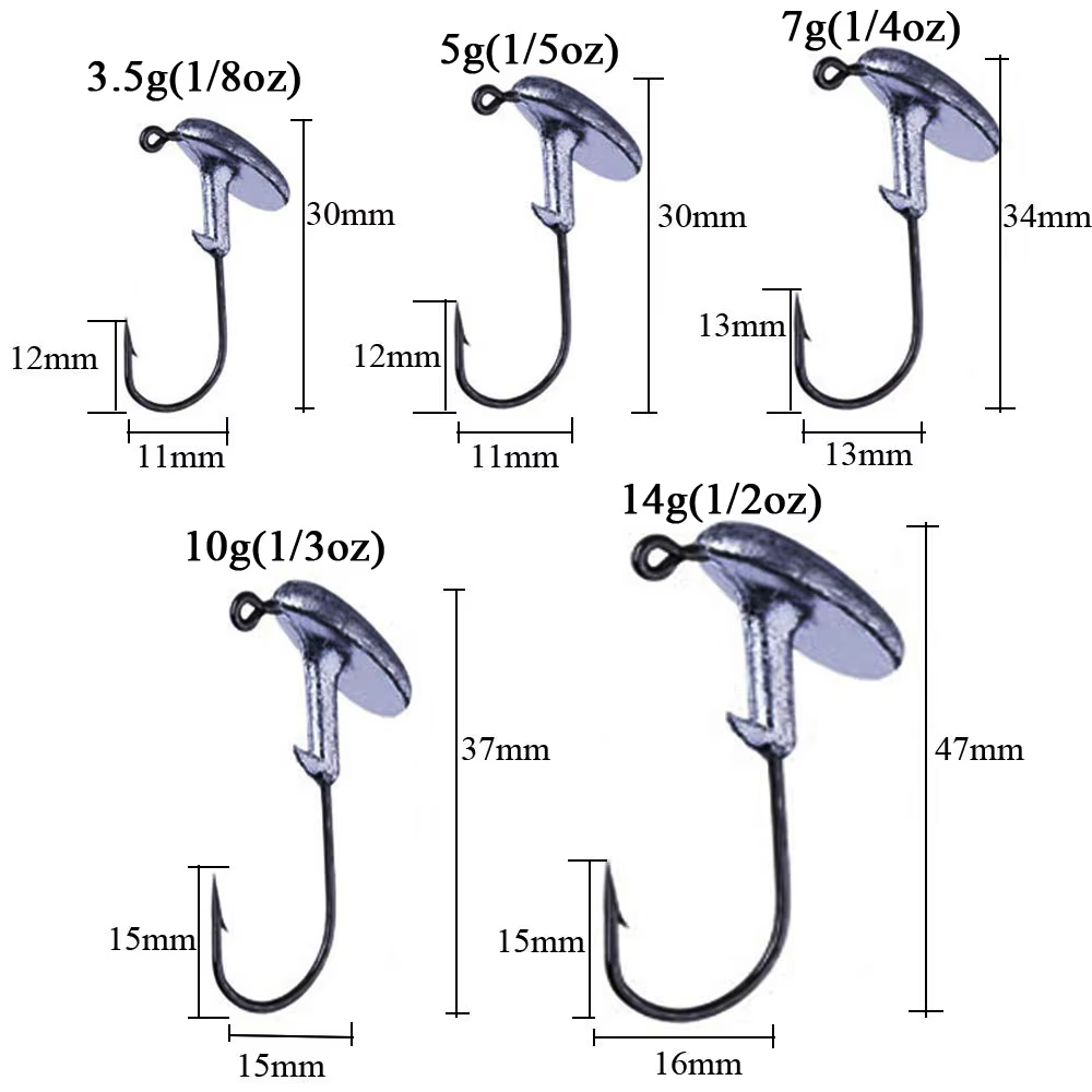 Anzuelos Jig Head Anticolgantes pesados para vinilo - imagen 2