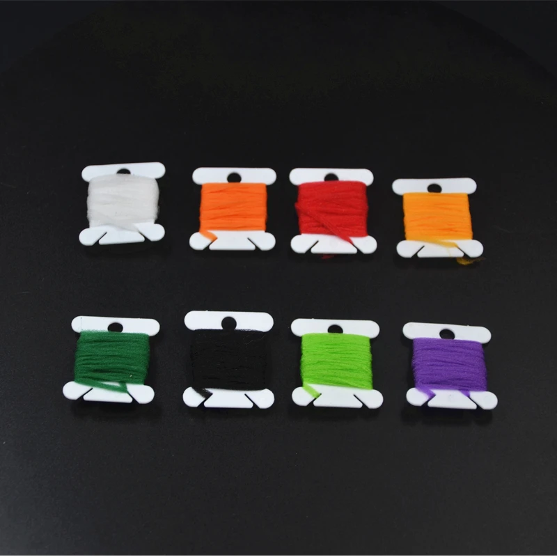 Presentación de los 8 colores del hilo flotante