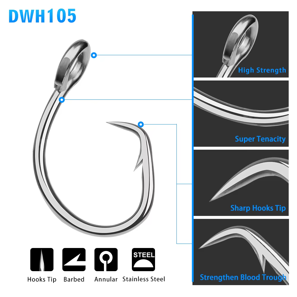 PROBEROS DWH105 Anzuelo Circle – Acero inoxidable para agua salada - imagen 3