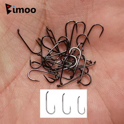Bimoo anzuelos mosca sin púas acero carbono
