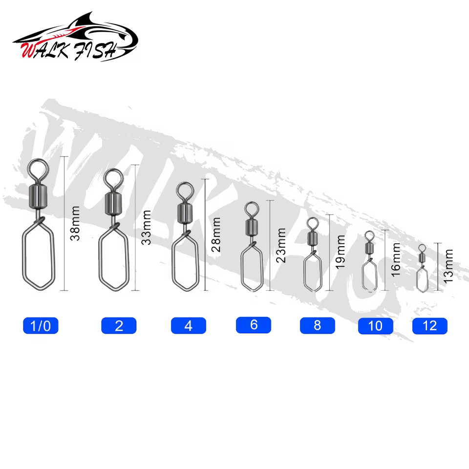 Mosquetón giratorio Walk Fish – Acero inoxidable para señuelos