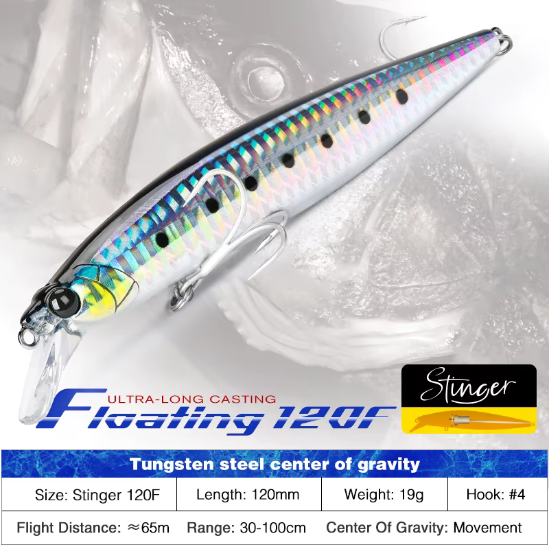TSURINOYA Señuelo Flotante STINGER – Lanza ultralarga para mar - imagen 2