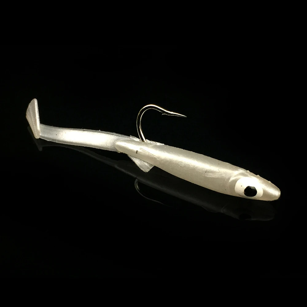 Señuelo Anguila Artificial blanco: vinilo blando con gancho - imagen 4