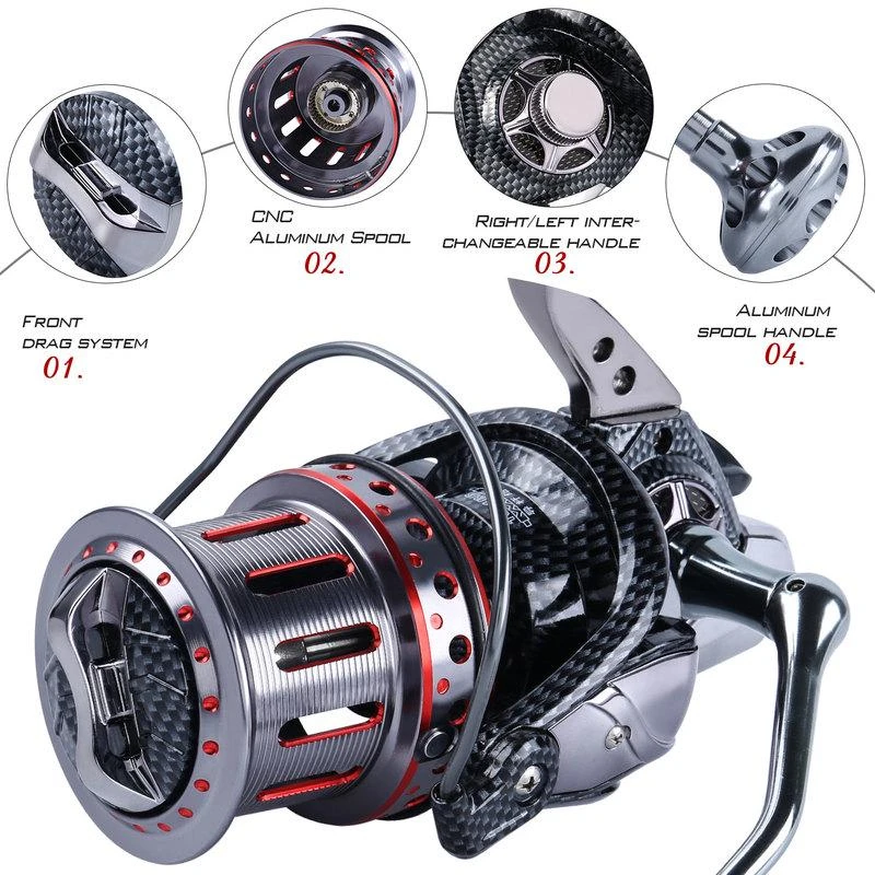Carrete de Pesca Giratorio con Rodamientos Bola Drag 12-18kg Novedad - imagen 5