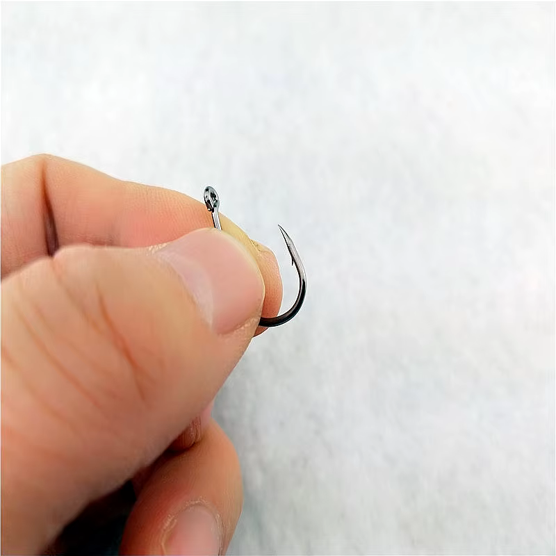 Anzuelo Jig para carpa, acero al carbono, con agujero y púas robustas - imagen 3