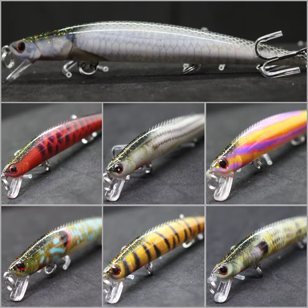 WLure HM616 Señuelo de pesca realista 12 cm, 11,7 g, cuerpo alargado