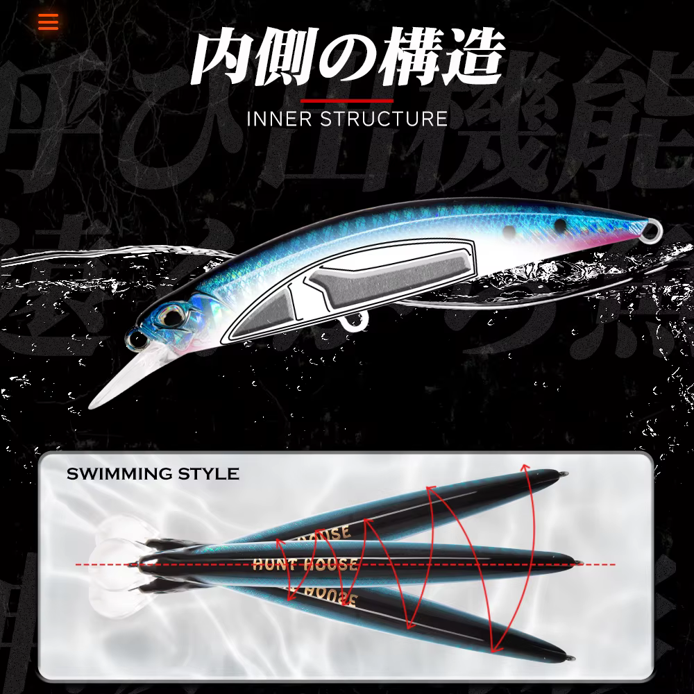 Hunthouse Ryuki Minnow – Wobbler hundimiento lento para lubina - imagen 2