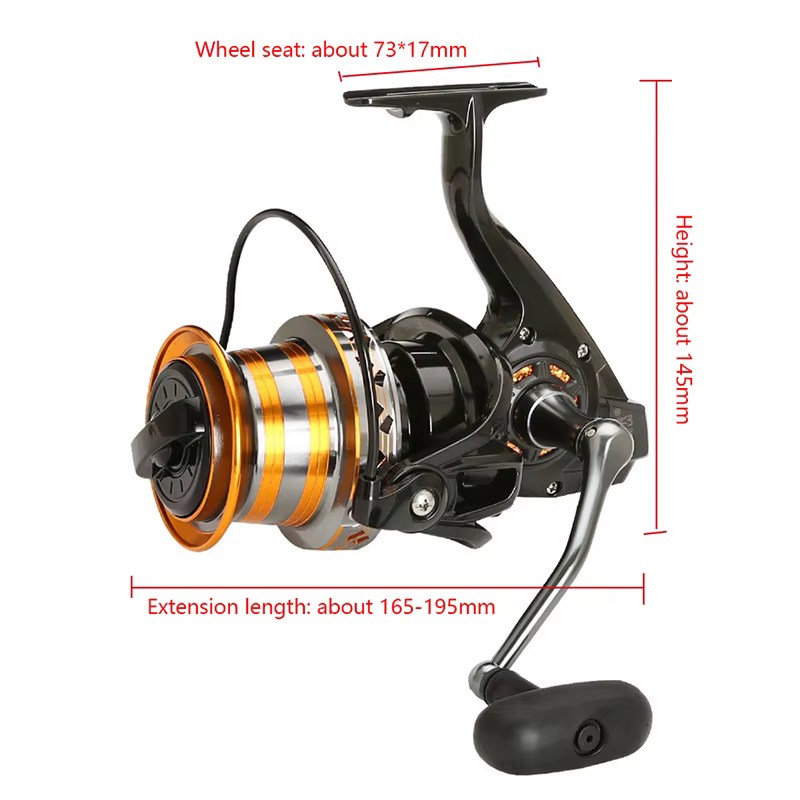 Carrete DH 9000-12000 – Bobina biselada metal pesca agua dulce - imagen 5
