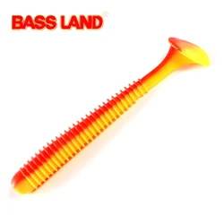 Bassland Shad de vinilo acanalado cola de paleta para jigging