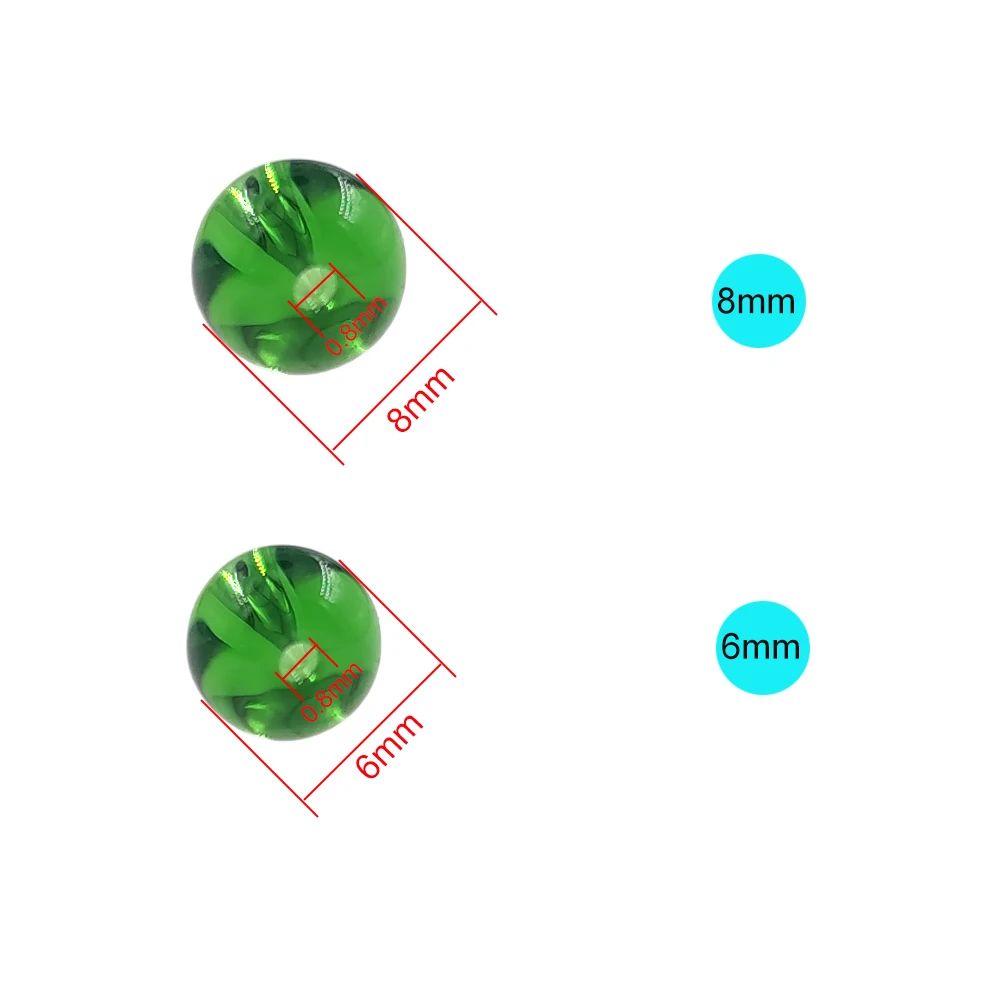 Cuentas redondas de vidrio para pesca en mar – aparejos cebo - imagen 3